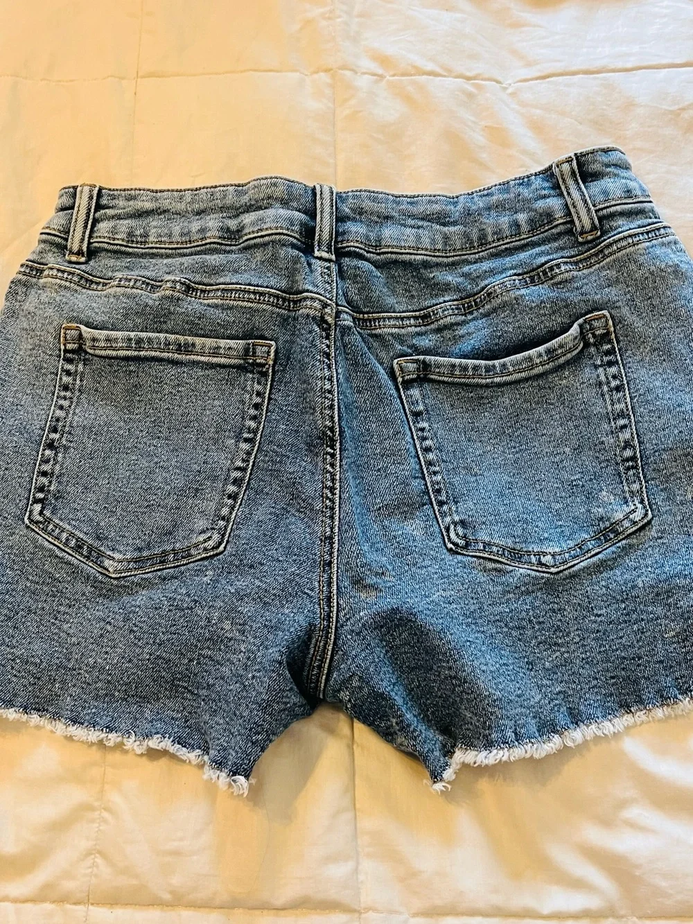 Maurices Light Blue Denim Frayed Hem Jean Shorts